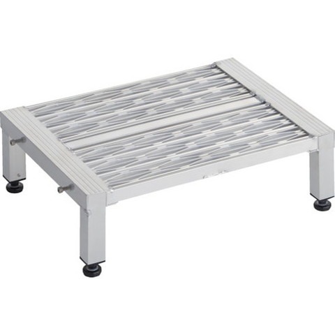 TRUSCO トラスコ 高床式アルミ製ステップ グレーチング仕様 600X450XH190~220 TFSGH0645AL(代引不可)【送料無料】
