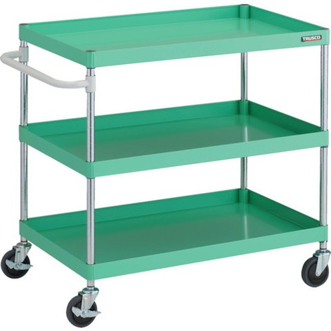 TRUSCO トラスコ フェニックスワゴン 抗ウィルスハンドル 省音 900X600XH880 3段 YG色 PEW993AYG 組立品 組立設置不可(代引不可)【送料無料】|リコメン堂生活館