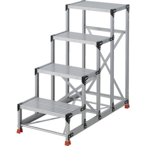 TRUSCO トラスコ 作業用踏台 4段 ステップ奥行300 高サ1.2m 天板600X400 TSF463012 組立品 組立設置不可(代引不可)【送料無料】｜リコメン堂生活館