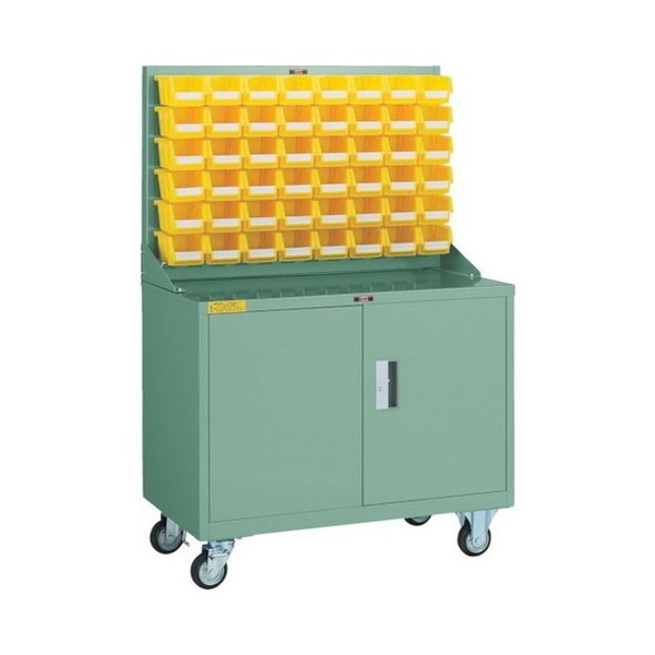 TRUSCO トラスコ パネルコンテナラック 移動式保管庫付 コンテナ小X48 HT0648NC(代引不可)【送料無料】|リコメン堂生活館