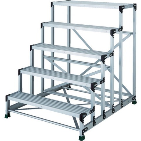 TRUSCO トラスコ アルミ合金製作業台 5段 高サ1.25m 天板1000×400 TSF510125 組立品 組立設置不可(代引不可)【送料無料】|リコメン堂生活館