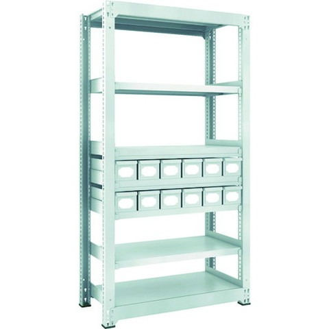 TRUSCO トラスコ M3型中量棚 H1800 スチール引出付 小X12 M36357A12 組立品 組立設置不可(代引不可)【送料無料】|リコメン堂生活館