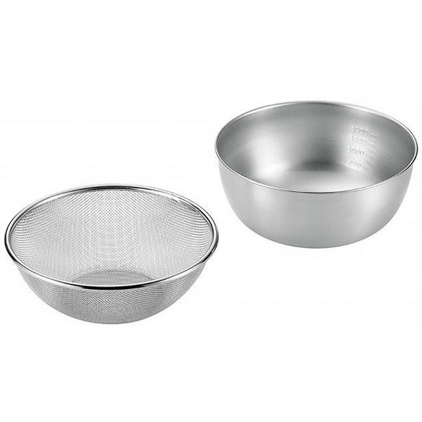 日本製 燕三条 ストロングメッシュザル22cm&ボウル21cm(代引不可)【送料無料】 4,565円