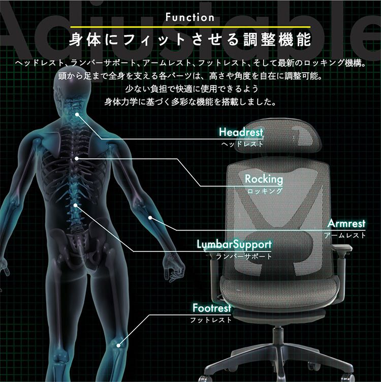 最も信頼できる フットレスト付き オフィスチェア エラストマーメッシュ採用 ヘッドレスト付き ベーシックモデル リクライニング デスクチェア  パソコンチェア ロッキング 代引不可 dgrau.digital