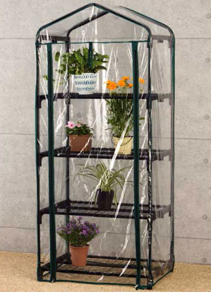 楽天市場】ビニール温室棚 4段 植物を守る 組み立て簡単 工具不要 
