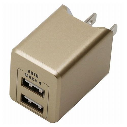 【5個セット】BAUT PREMIUM USB2ポートAC3.4A GD BAC2U34GDX5(代引不可)【送料無料】