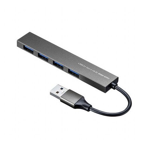 【5個セット】 サンワサプライ USB3.2 Gen1 4ポート スリムハブ USB-3H423SNX5(代引不可)【送料無料】|リコメン堂生活館