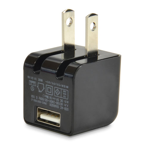 JTT 1A出力 クラス最小ミニサイズUSB充電器 cubeタイプ110 ブラック CUBEAC110BK(代引不可)
