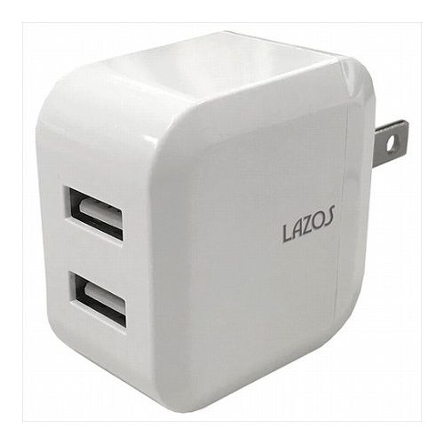 20個セット Lazos AC充電器 2口3.4A ホワイト L-3.4ACX20 スマートフォン タブレット 携帯電話 スマートフォン 充電器(代引不可)【送料無料】 12,520円