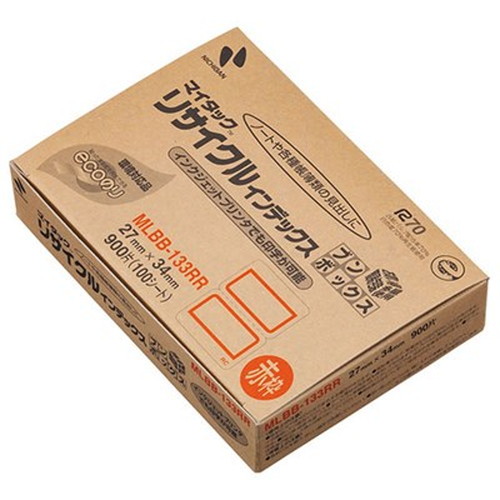 【5個セット】 ニチバン マイタックリサイクルインデックス ブンボックス 大 赤枠 NB-MLBB-133RRX5 雑貨(代引不可)【送料無料】
