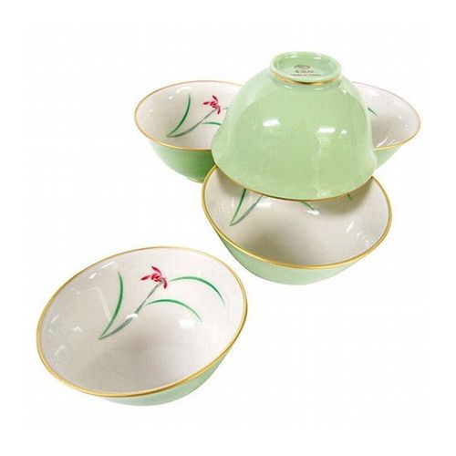 香蘭社 らん 湯呑み 5客揃 φ9.5×5cm C6092596(代引不可)【送料無料】