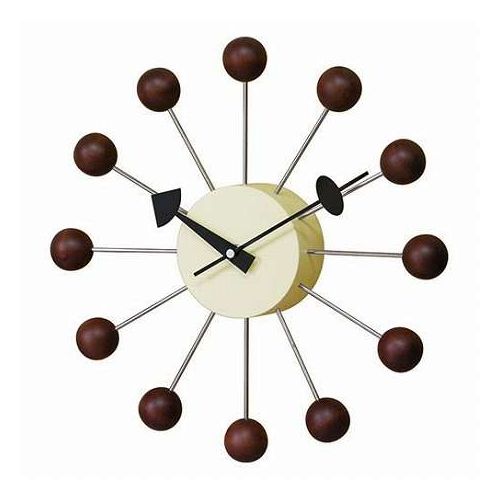 George Nelson ジョージネルソン 掛時計 ボールクロック Nelson Clockシリーズの代表的なデザイン ウッド GN397WB(代引不可)【送料無料】｜リコメン堂生活館