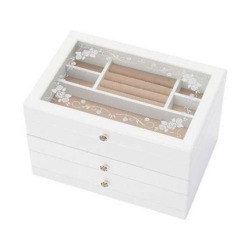 茶谷産業 木製ジュエルケース ホワイト 【26.5×20×16.5cm・流行にとらわれないシンプルで機能性に優れたデザイン・日本製】 1056-014(代引不可)【送料無料】