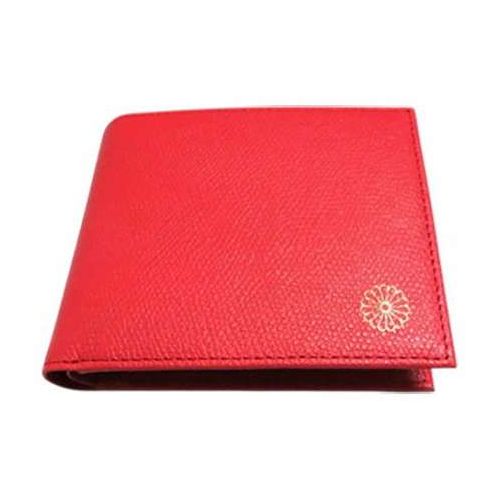 銀座村松時計店 二つ折り財布 菊紋入り 本牛皮使用・日本国内生産 レッド LW-100-RD【送料無料】|リコメン堂生活館