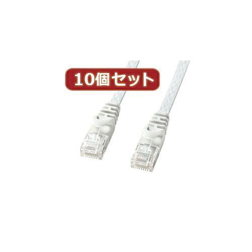【10個セット】サンワサプライ カテゴリ6フラットLANケーブル LA-FL6-05WX10(代引不可)【送料無料】