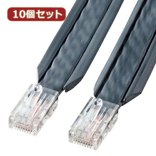 【10個セット】 サンワサプライ アンダーカーペットLANケーブル(グレー・5m) KB-CP5-05X10(代引不可)【送料無料】