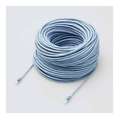 elecom エレコム LANケーブル CAT6A対応 EU RoHS指令準拠 ツメ折れ防止カバー 80m 単線 ブルー LD-GPAT BU80 RS(代引不可)【送料無料】|リコメン堂生活館