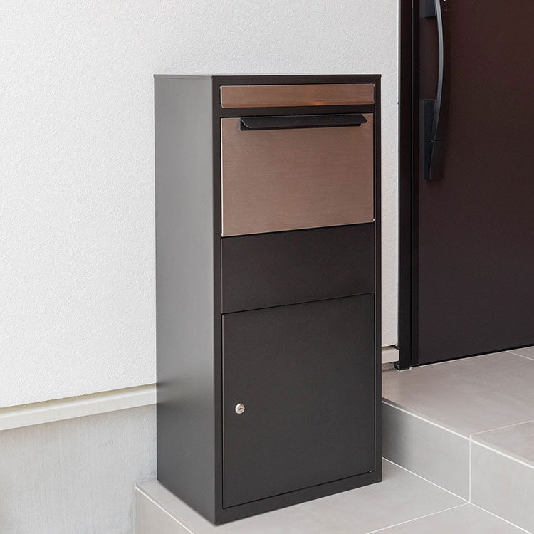 宅配ボックス 一戸建て 大容量 完成品 ステンレス デリバリーボックス 郵便受け ポスト 置き型 防水 郵便ポスト 鍵付き アンティーク 玄関 エントランス(代引不可)【送料無料】