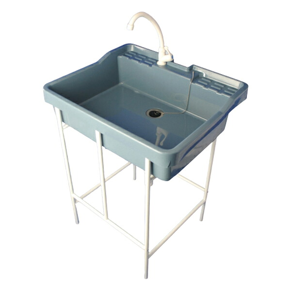 アオヤギコーポレーション ポリプロピレン製簡易流し台 蛇口付 AP-601 プラスチック製 流し台 アウトドア ガーデンシンク 屋外用(代引不可)【送料無料】｜リコメン堂生活館