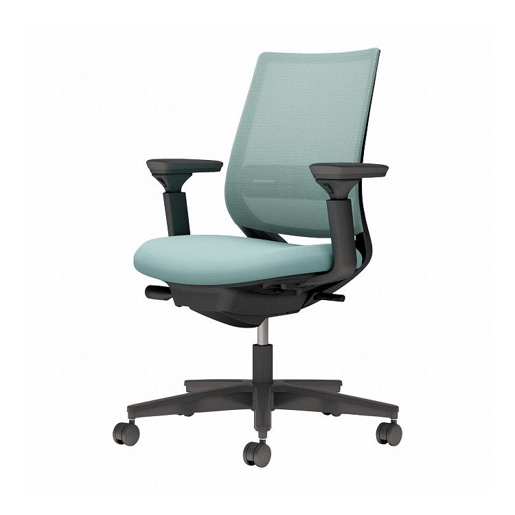 【メーカー直送】 コクヨ オフィスチェア 椅子 イス チェア ミトラ2 可動肘 ランバー付 ブラック アッシュターコイズ C04-B132MW-BK39392 (代引不可)【送料無料】 42,985円