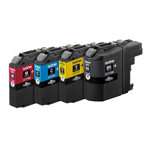 ブラザ- インクカートリッジ 4色パック大容量 1 セット LC117/115-4PK 文房具 オフィス 用品【送料無料】|リコメン堂生活館