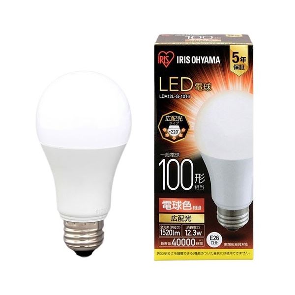 アイリスオーヤマ LED電球100W E26 広配光 電球色 4個セット 6,489円