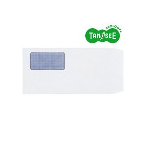 TANOSEE 窓付封筒 裏地紋付 ワンタッチテープ付 長3 80g/m2 ホワイト 業務用パック 1箱(1000枚) (代引不可)