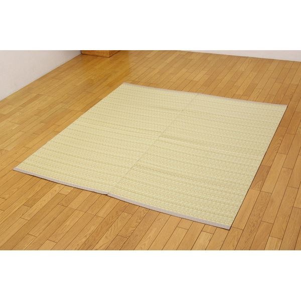 洗える PPカーペット/ラグマット 【ベージュ 本間8畳 約382cm&times;382cm】 日本製 防ダニ 防カビ 『バルカン』 (代引不可)｜リコメン堂生活館