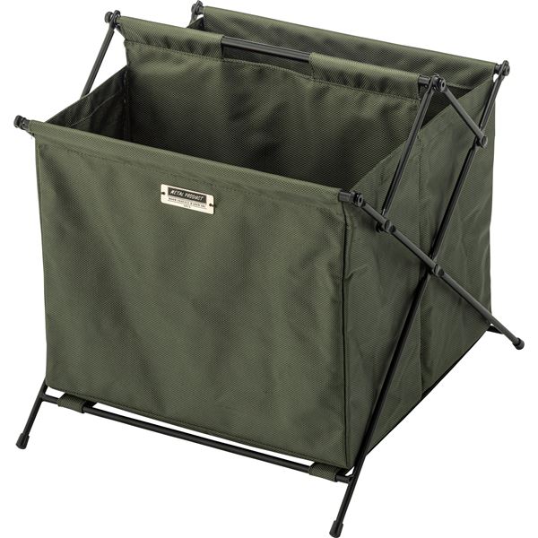 フォールディング バスケット S 約幅36.5×奥行40×高さ37.5cm グリーン スチール リビング収納 インテリア家具 完成品 4,176円