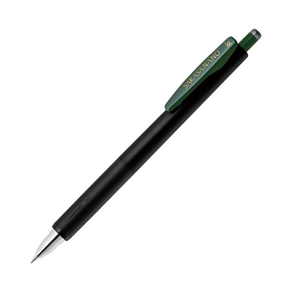 （まとめ） ゼブラジェルボールペン サラサナノ 0.38mm グリーンブラック JJX72-VGB-N 1セット（10本） 【×3セット】