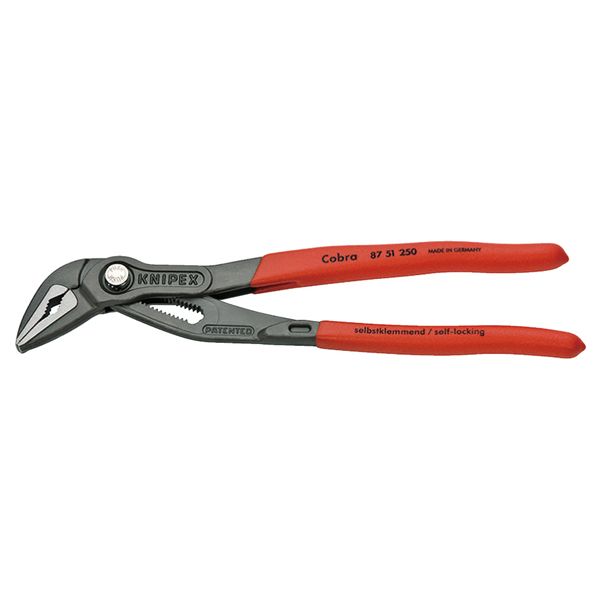 KNIPEX クニペックス コブラエクストラスリム ウォーターポンププライヤー 滑り止めプラスチックコーティング 全長250mm 8751-250
