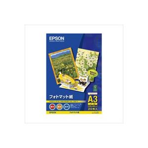 （まとめ）エプソン EPSON フォトマット紙 KA3N20PM A3ノビ 20枚【×3セット】 (代引不可)