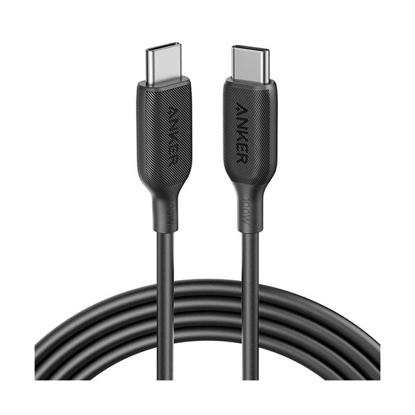 （まとめ） アンカージャパン ANKER PowerLine III USB-C＆USB-C 2.0 100W ケーブル 1.8m ブラックA8856011 1本 【×2セット】