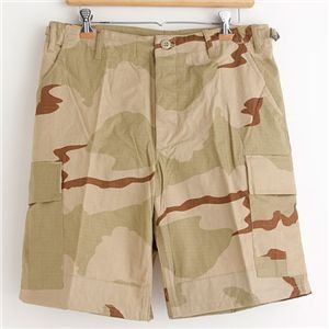 アメリカ軍 BDU カーゴショートパンツ/迷彩服パンツ【Mサイズ】 リップストップ 3カラーデザート【レプリカ】 (代引不可)