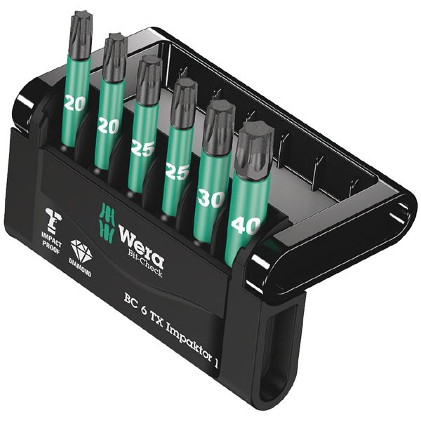 WERA ヴェラ 6本組 インパクト用 トルクスドライバービットセット ダイヤモンドコーティング 057693 工具 ツール DIY 作業工具