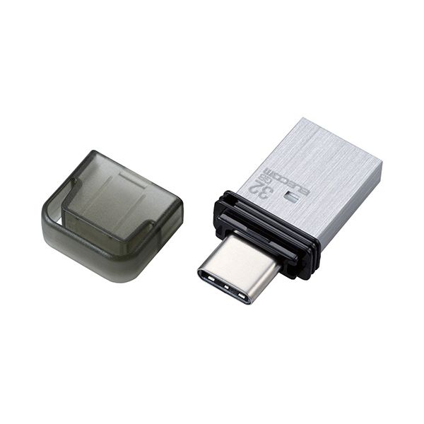エレコム キャップ式USB Type-Cメモリ 32GB シルバー MF-CAU32032GSV 1個