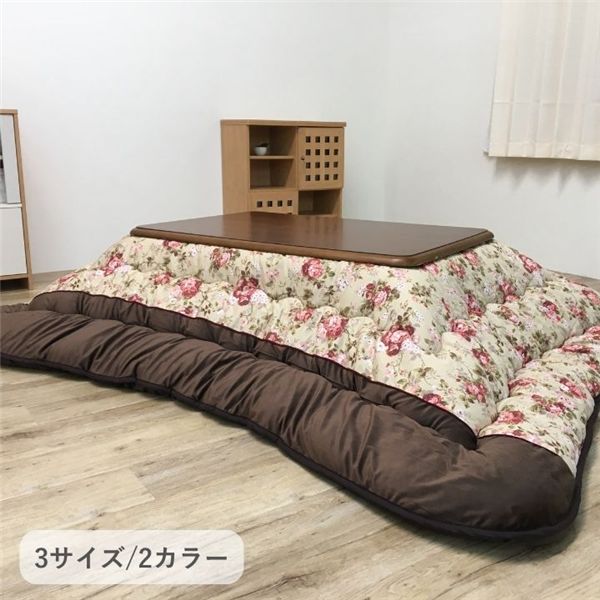 こたつ布団 厚掛 フロール BE ベージュ 約205×245cm【代引不可】
