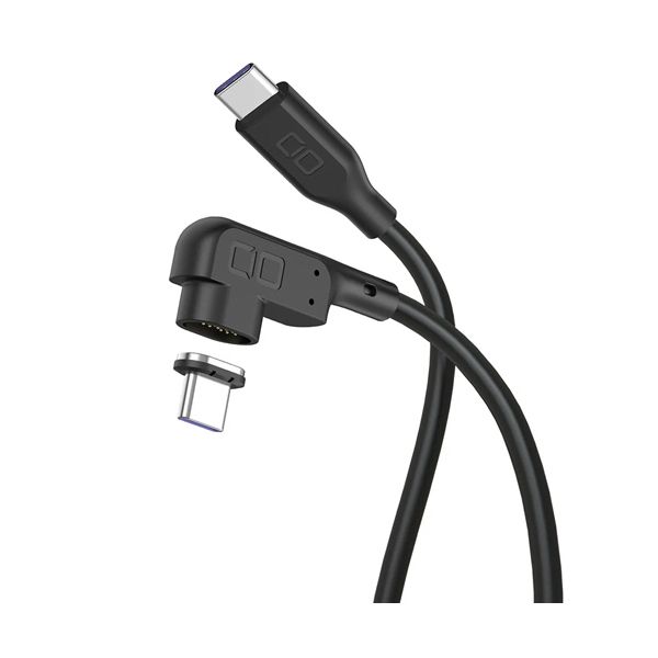 （まとめ） CIO L字型マグネットシリコンケーブル CtoC 100W 2m ブラック CIO-SLLMG-CC2-BK 1本 【×2セット】