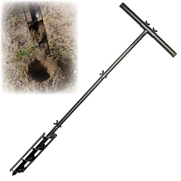 穴掘り器 幅30×奥行4.8×高さ82cm スチール製 スクリュー 簡単らくらく穴掘り名人 2 ガーデニング用品 園芸用品 家庭菜園 (代引不可)