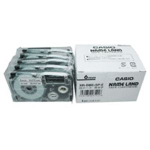 カシオ計算機(CASIO) テープ XR-6WE-5P-E 白に黒文字 6mm 5個 (代引不可)