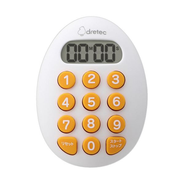 （まとめ） ドリテックたまご型10キータイマー ホワイト T-608WT 1個 【×5セット】