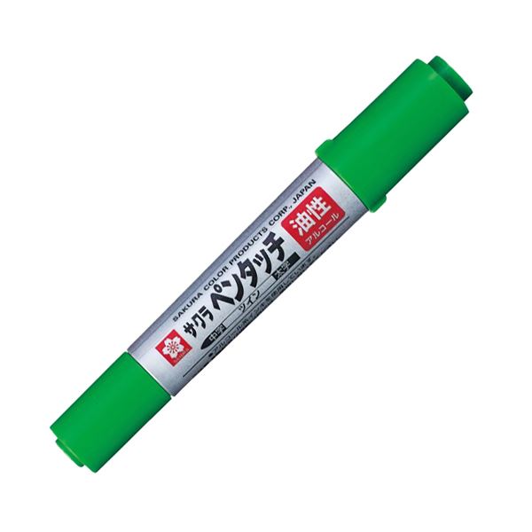 （まとめ） サクラクレパス油性マーカー ペンタッチツイン きみどり PK-T#27 1セット（10本） 【×3セット】