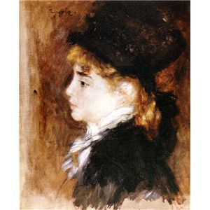 世界の名画シリーズ、プリハード複製画 ピエール・オーギュスト・ルノアール作 「モデルの肖像」(額縁付)【代引不可】|リコメン堂生活館