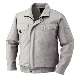 綿薄手長袖 タチエリ空調服/作業着 【ファンカラー：グレー シルバー L】 コットン リチウムバッテリー付き LIPRO2 KU91400 (代引不可)