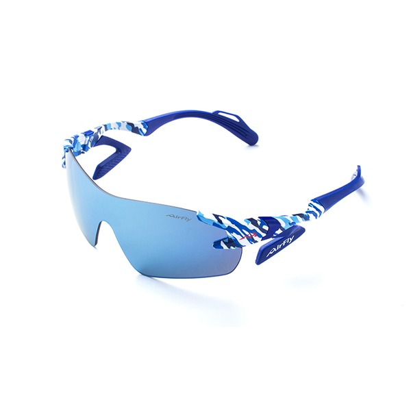 ノーズパッドレススポーツサングラス AirFly(エアフライ) AF-301 C-4 ブルーカモフラージュ ミラーレンズ ユニセックス 男女兼用 (代引不可)｜リコメン堂生活館