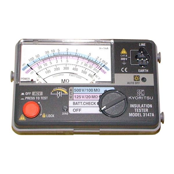 共立電気計器 キューメグ 2レンジ小型絶縁抵抗計 3147A (代引不可)|リコメン堂生活館