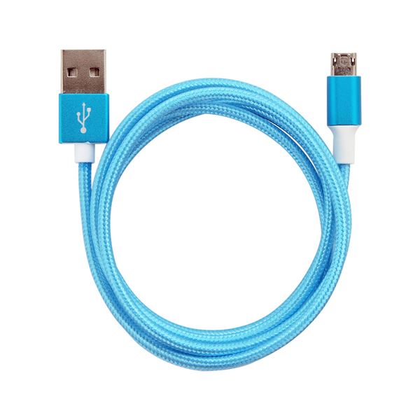 （まとめ） 両面マイクロUSBケーブル スカイブルー 1m AS-CASM023 【×10セット】 (代引不可)
