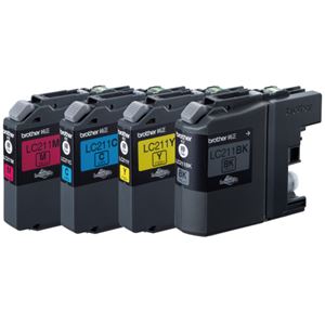 (まとめ) ブラザー BROTHER インクカートリッジ お徳用 4色 LC211-4PK 1箱(4個:各色1個) 【×3セット】 (代引不可)|リコメン堂生活館