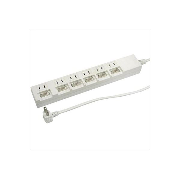 (まとめ)YAZAWA 個別スイッチ付節電タップ Y02662WH【×3セット】 (代引不可)