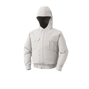 フード付 屋外用 空調服/作業着 【ファンカラー：グレー シルバー 5L】 チタン加工 リチウムバッテリー付 LIPRO2 KU90800 (代引不可)
